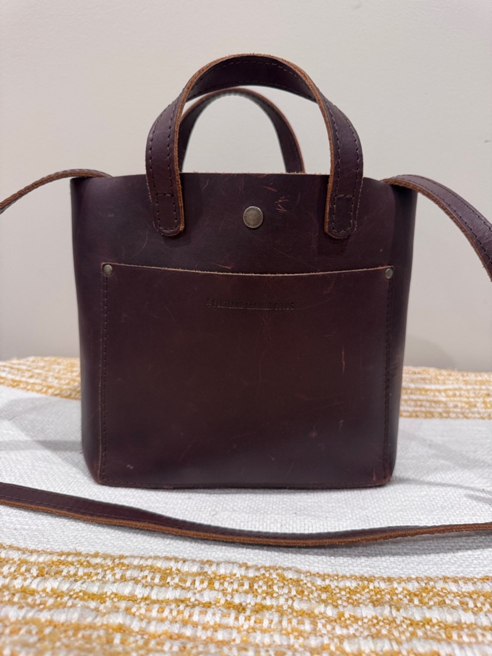 Portland Leather Mini Crossbody Tote